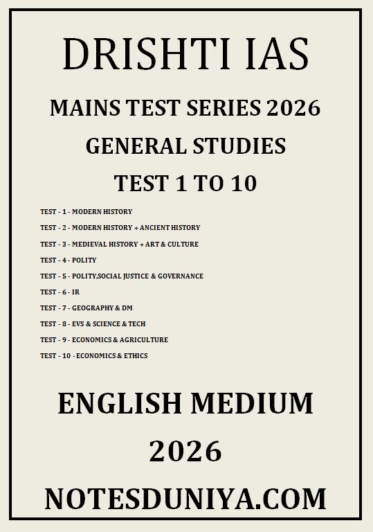 DRISHTI IAS MAINS TEST SERIES 1 TO 10 GENERAL STUDIES 2026