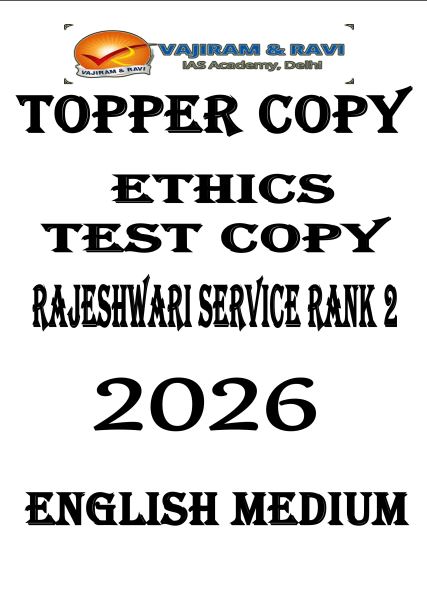VAJIRAM AND RAVI ETHICS TOPPER RAJESHWARI SUVE AIR2 2026