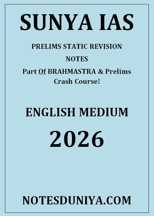 SUNYA IAS GS PRELIMS STATIC REVISION NOTES ENGLISH MEDIUM 2026